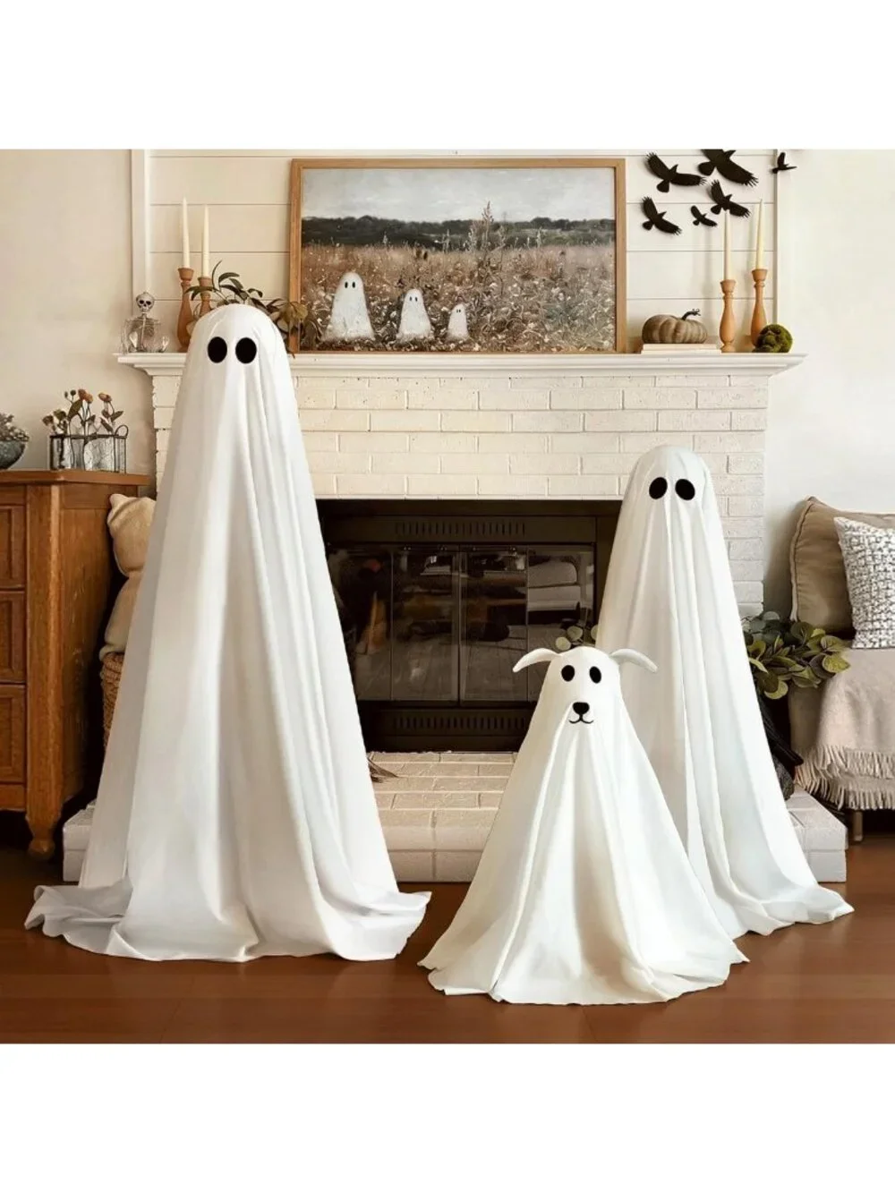 Spooky Ghost Decorations - 3 Pack Lighted Halloween Decor for Home, Porch & Yard